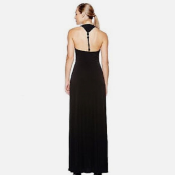 David Meister Gown Maxi Dress Tassel Open back Art deco Black Dark romantic - Picture 1 of 15